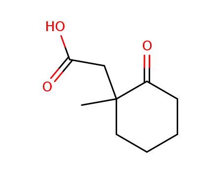 Molecular Structure of 58711-31-2 (Cyclohexaneacetic acid, 1-methyl-2-oxo-)