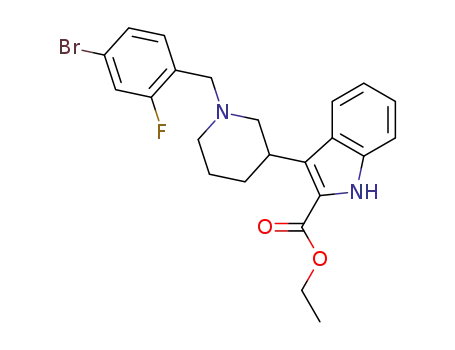 3-[1-(4-bromo-2-fluoro-benzyl)-piperidin-3-yl]-1H-indole-2-carboxylic acid ethyl ester