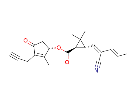 (S)-2-methyl-3-(2-propynyl)cyclopent-2-en-4-on-1-yl (1R)-trans-3-[(1Z,3E)-2-cyano-1,3-pentadienyl]-2,2-dimethylcyclopropane carboxylate