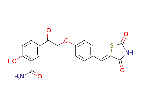 (Z)-5-(2-(4-((2,4-dioxothiazolidin-5-ylidene)methyl)phenoxy)acetyl)-2-hydroxybenzamide