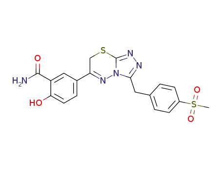 2-hydroxy-5-{3-[4-(methylsulfonyl)benzyl]-7H-[1,2,4]triazolo[3,4-b][1,3,4]thiadiazin-6-yl}benzamide