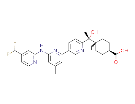 trans-4-[(1R or 1S)-(6-{[4-(difluoromethyl)pyridin-2-yl]amino}-4-methyl-2,3'-bipyridin-6'-yl)-1-hydroxyethyl]cyclohexanecarboxylic acid