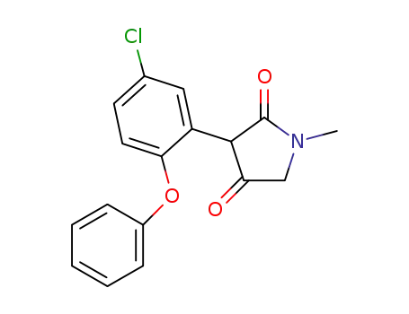 Molecular Structure of 1162120-35-5 (3-(5-chloro-2-phenoxyphenyl)-1-Methylpyrrolidine-2,4-dione)