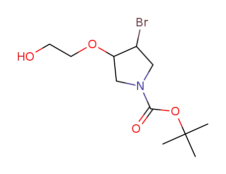3-bromo-4-(2-hydroxyethoxy)pyrrolidine-1-carboxylic acid tert-butyl ester