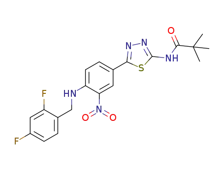N-{5-[4-(2,4-difluorobenzylamino)-3-nitrophenyl]-[1,3,4]thiadiazol-2-yl}-2,2-dimethylpropionamide