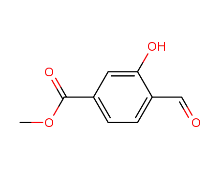 Molecular Structure of 24589-98-8 (METHYL 4-FORMYL-3-HYDROXYBENZOATE)