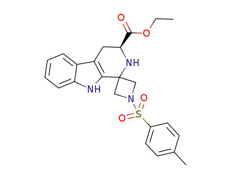 (S)-ethyl 1-tosyl-2',3',4',9'-tetrahydrospiro[azetidine-3,1'-pyrido[3,4-b]indole]-3'-carboxylate