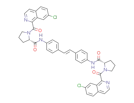 (2S,2'S)-N,N'-(4,4'-((E)-ethene-1,2-diyl)bis(4,1-phenylene))bis(1-(7-chloroisoquinoline-1-carbonyl)pyrrolidine-2-carboxamide)