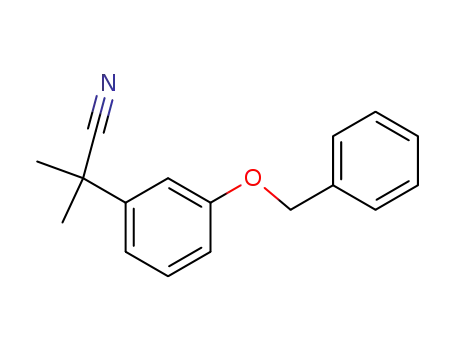 Molecular Structure of 70120-08-0 (α,α-diMethyl-3-(phenylMethoxy)benzeneacetonitrile)