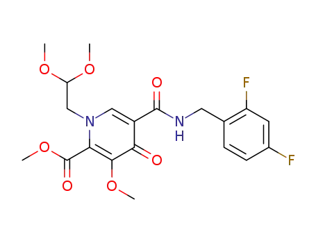 Molecular Structure of 1616340-68-1 (Methyl-5-(2,4-difluorobenzylcarbaMoyl)-1-(2,2-diMethoxyethyl)-3-Methoxy-4-oxo-1,4-dihydropyridine-2-carboxylate)