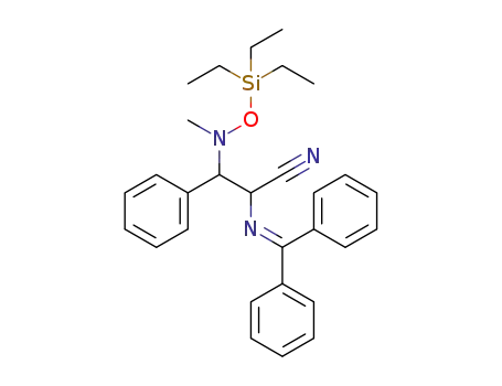 2-((diphenylmethylene)amino)-3-(methyl((triethylsilyl)oxy)amino)-3-phenylpropanenitrile