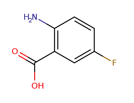 Molecular Structure of 446-08-2 (2-Amino-5-fluorobenzoic acid)