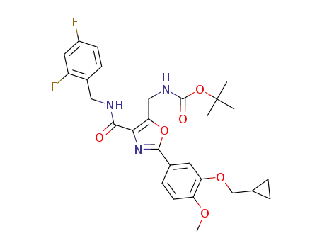 tert-butyl ((2-(3-(cyclopropylmethoxy)-4-methoxyphenyl)-4-((2,4-difluorobenzyl)carbamoyl)oxazol-5-yl)methyl)carbamate