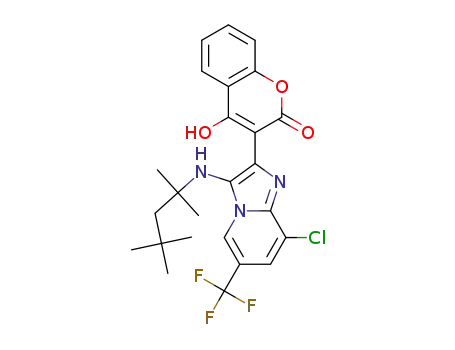 3-(8-chloro-6-(trifluoromethyl)-3-((2,4,4-trimethylpentan-2-yl)amino)imidazo[1,2-a]pyridin-2-yl)-4-hydroxy-2H-chromen-2-one