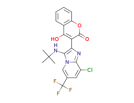 3-(3-(tert-butylamino)-8-chloro-6-(trifluoromethyl)imidazo[1,2-a]pyridin-2-yl)-4-hydroxy-2H-chromen-2-one