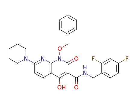 1-(benzyloxy)-N-(2,4-difluorobenzyl)-4-hydroxy-2-oxo-7-(piperidin-1-yl)-1,2-dihydro-1,8-naphthyridine-3-carboxamide