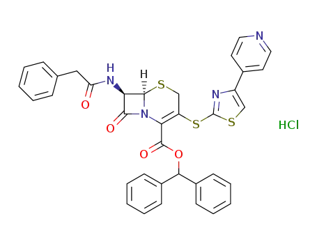 diphenylmethyl 7-phenylacetamido-3-[4-(1-methyl-4-pyridyl)-2-thiazolylthio]-3-cephem-4-carboxylate hydrochloride