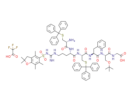 H2N-L-Cys(Trt)-L-Arg(Pbf)-L-Cys(Trt)-L-Phe-L-Ser(tBu)-Gly-OH trifluoroacetate