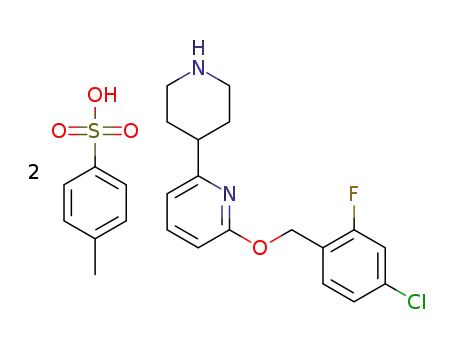 2-((4-chloro-2-fluorobenzyl)oxy)-6-(piperidin-4-yl)pyridine bis(4-methylbenzenesulfonate)