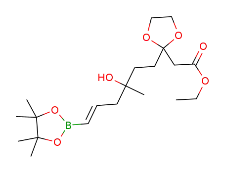 (E)-ethyl 2-(2-(3-hydroxy-3-methyl-6-(4,4,5,5-tetramethyl-1,3,2-dioxaborolan-2-yl)hex-5-en-1-yl)-1,3-dioxolan-2-yl)acetate