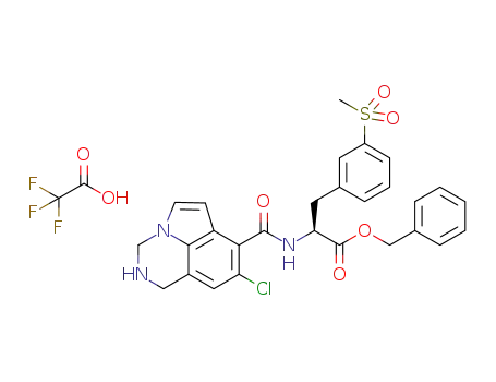 (S)-2-(8-chloro-2,3-dihydro-1H-pyrrole[3,2,1-ij]isoquinazolin-7-carbonylamino)-3-(3-(methanesulfonyl)phenyl)propanoic acid benzyl ester trifluoroacetate salt