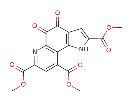 Molecular Structure of 74447-88-4 (4,5-Dioxo-4,5-dihydro-1H-pyrrol[2,3-f]quinoline-2,7,9-tricarboxylic acid trimethyl ester)