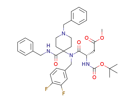 methyl (S)-4-((1-benzyl-4-(benzylcarbamoyl)piperidin-4-yl)(3,4-difluorobenzyl)amino)-3-((tert-butoxycarbonyl)amino)-4-oxobutanoate