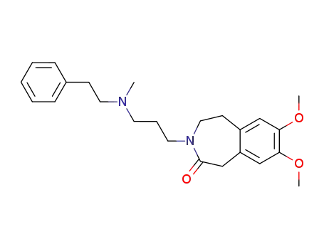 Molecular Structure of 92452-47-6 (2H-3-Benzazepin-2-one,
1,3,4,5-tetrahydro-7,8-dimethoxy-3-[3-[methyl(2-phenylethyl)amino]prop
yl]-)