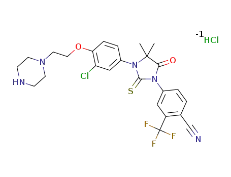 4-(3-(3-chloro-4-(2-(piperazin-1-yl)ethoxy)phenyl)-4,4-dimethyl-5-oxo-2-thioxoimidazolidin-1-yl)-2-(trifluoromethyl)benzonitrile hydrochloride