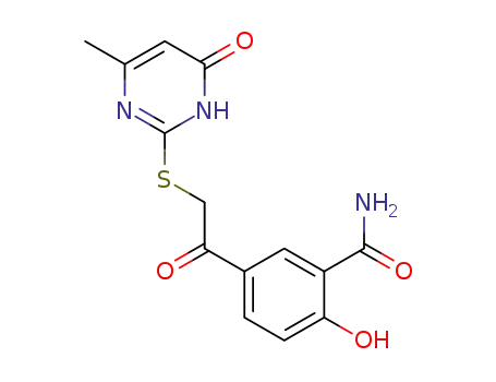 2-hydroxy-5-(2-((4-methyl-6-oxo-1,6-dihydropyrimidin-2-yl)thio)acetyl)benzamide