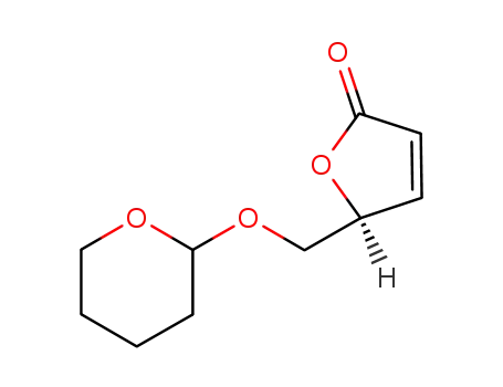Molecular Structure of 128387-70-2 (2(5H)-Furanone, 5-[[(tetrahydro-2H-pyran-2-yl)oxy]methyl]-, (5S)-)