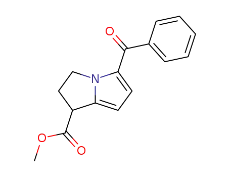Molecular Structure of 80965-09-9 (1H-Pyrrolizine-1-carboxylic acid, 5-benzoyl-2,3-dihydro-, methyl ester)