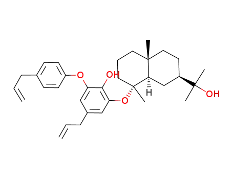 Molecular Structure of 125196-77-2 (2-{[(1R,4aR,7R,8aR)-7-(2-hydroxypropan-2-yl)-1,4a-dimethyldecahydronaphthalen-1-yl]oxy}-4-(prop-2-en-1-yl)-6-[4-(prop-2-en-1-yl)phenoxy]phenol)