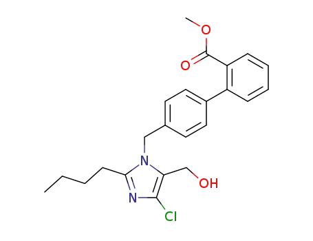 Molecular Structure of 114772-43-9 ([1,1'-Biphenyl]-2-carboxylic acid,
4'-[[2-butyl-4-chloro-5-(hydroxymethyl)-1H-imidazol-1-yl]methyl]-, methyl
ester)