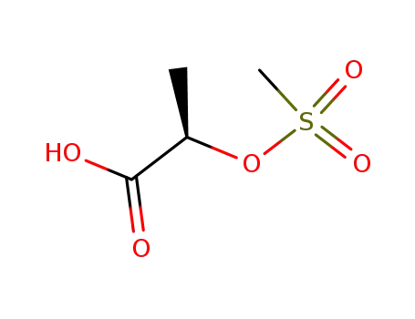Molecular Structure of 136622-16-7 (Propanoic acid, 2-[(methylsulfonyl)oxy]-, (R)-)