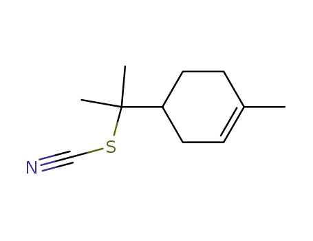 Molecular Structure of 133490-04-7 (Thiocyanic acid, 1-methyl-1-(4-methyl-3-cyclohexen-1-yl)ethyl ester)