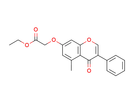 Molecular Structure of 112953-75-0 (Acetic acid, [(5-methyl-4-oxo-3-phenyl-4H-1-benzopyran-7-yl)oxy]-, ethyl
ester)