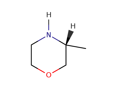 Molecular Structure of 74572-04-6 (Morpholine,3-methyl-, (3R)-)