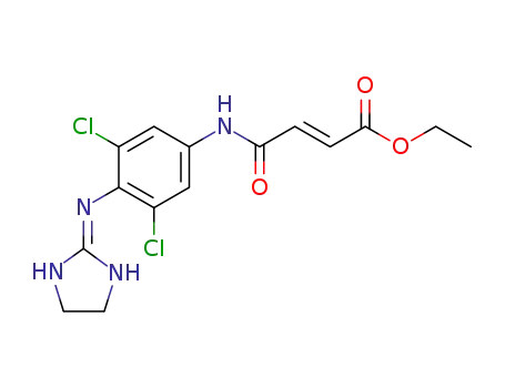 Molecular Structure of 88307-13-5 (2-Butenoic acid,
4-[[3,5-dichloro-4-[(4,5-dihydro-1H-imidazol-2-yl)amino]phenyl]amino]-4
-oxo-, ethyl ester, (E)-)