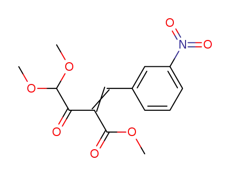 Molecular Structure of 67448-15-1 (METHYL-4,4-DIMETHOXY-2-(3-NITROBENZYLIDENE)-ACETOACETATE)