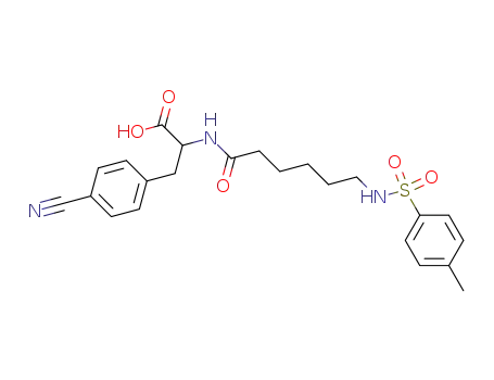 Molecular Structure of 93235-96-2 (Phenylalanine,
4-cyano-N-[6-[[(4-methylphenyl)sulfonyl]amino]-1-oxohexyl]-)