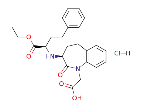(3S)-1-(carboxymethyl)-<<(1S)-1-(ethoxycarbonyl)-3-phenylpropyl>amino>-2,3,4,5-tetrahydro-1H-<1>benzazepin-2-one hydrochloride