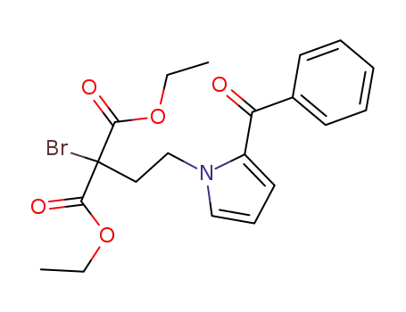 Molecular Structure of 141031-81-4 (Propanedioic acid, [2-(2-benzoyl-1H-pyrrol-1-yl)ethyl]bromo-, diethyl
ester)
