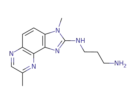 Molecular Structure of 113638-78-1 (N-(3,8-dimethyl-3H-imidazo[4,5-f]quinoxalin-2-yl)propane-1,3-diamine)