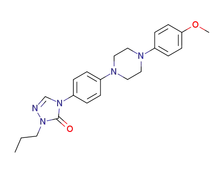 Molecular Structure of 74852-92-9 (3H-1,2,4-Triazol-3-one,
2,4-dihydro-4-[4-[4-(4-methoxyphenyl)-1-piperazinyl]phenyl]-2-propyl-)