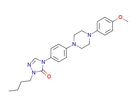 Molecular Structure of 89848-15-7 (3H-1,2,4-Triazol-3-one,
2-butyl-2,4-dihydro-4-[4-[4-(4-methoxyphenyl)-1-piperazinyl]phenyl]-)