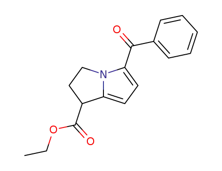 Molecular Structure of 108061-03-6 (1H-Pyrrolizine-1-carboxylic acid, 5-benzoyl-2,3-dihydro-, ethyl ester)