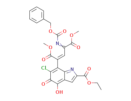 (Z)-4-[(Z)-Benzyloxycarbonylimino]-2-(6-chloro-2-ethoxycarbonyl-4-hydroxy-5-oxo-5H-indol-7-yl)-pent-2-enedioic acid dimethyl ester