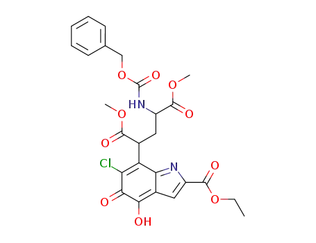 2-Benzyloxycarbonylamino-4-(6-chloro-2-ethoxycarbonyl-4-hydroxy-5-oxo-5H-indol-7-yl)-pentanedioic acid dimethyl ester