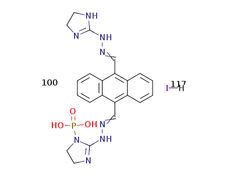 <2-<<<10-<<(4,5-dihydro-1H-imidazol-2-yl)hydrazono>methyl>-9-anthracenyl>methylene>hydrazino>-4,5-dihydro-1H-imidazol-1-yl>phosphonic acid